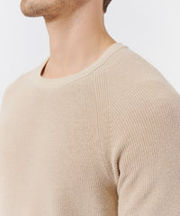 Soft Fawn Cotton Cashmere Long Sleeve Raglan Crew Neck Tee | Men's Sweater by ATM Anthony Thomas Melillo