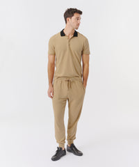 Soft Fawn Pique Short Sleeve Polo | Men's Pants by ATM Anthony Thomas Melillo