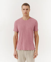 Summer Rose Slub Jersey Crew Neck Tee | Men's Cotton Short Sleeeve Tee by ATM Anthony Thomas Melillo