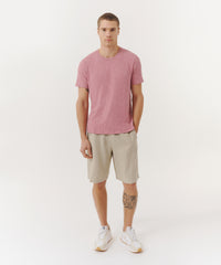 Summer Rose Slub Jersey Crew Neck Tee | Men's Cotton Short Sleeeve Tee by ATM Anthony Thomas Melillo