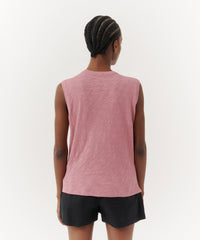 Summer Rose Slub Jersey Sleeveless Schoolboy Tee | Women's Tank by ATM Anthony Thomas Melillo