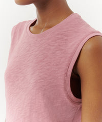 Summer Rose Slub Jersey Sleeveless Schoolboy Tee | Women's Tank by ATM Anthony Thomas Melillo
