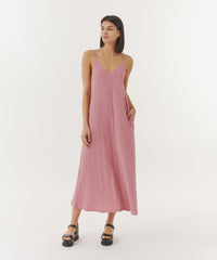 Summer Rose Slub Jersey Tank Maxi Dress | Women's Dress by ATM Anthony Thomas Melillo