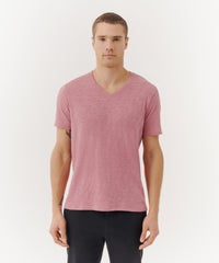 Summer Rose Slub Jersey V-Neck Tee | Men's Cotton Short Sleeeve Tee by ATM Anthony Thomas Melillo