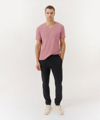Summer Rose Slub Jersey V-Neck Tee | Men's Cotton Short Sleeeve Tee by ATM Anthony Thomas Melillo