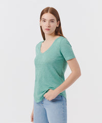 Tidewater Slub Jersey Classic V-Neck Tee | Women's Top by ATM Anthony Thomas Melillo