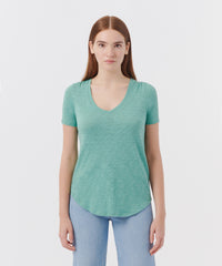Tidewater Slub Jersey Classic V-Neck Tee | Women's Top by ATM Anthony Thomas Melillo