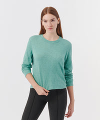 Tidewater Slub Jersey Long Sleeve Crop Tee | Women's Top by ATM Anthony Thomas Melillo