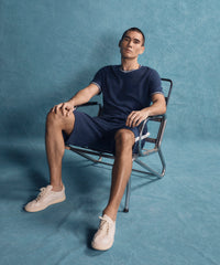 True Navy Cotton Pique Crew Neck Tee | Men's Cotton Short Sleeeve Tee by ATM Anthony Thomas Melillo