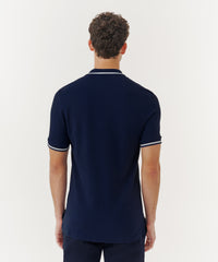 True Navy Cotton Pique Polo | Men's Polo by ATM Anthony Thomas Melillo