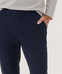 True Navy Cotton Twill Slim Pants | Men's Pants by ATM Anthony Thomas Melillo