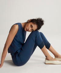 True Navy Silk Joggers | Women's Pants by ATM Anthony Thomas Melillo