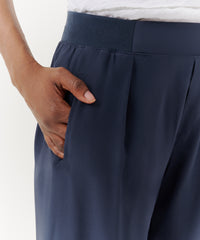 True Navy Silk Joggers | Women's Pants by ATM Anthony Thomas Melillo