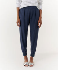 True Navy Silk Joggers | Women's Pants by ATM Anthony Thomas Melillo