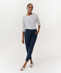 True Navy Silk Joggers | Women's Pants by ATM Anthony Thomas Melillo