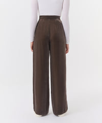 Truffle Grey Velvet Wide Leg Pant | Women's Pants by ATM Anthony Thomas Melillo