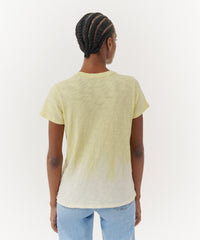 Tulip/ White Slub Jersey Schoolboy Crew Neck Tee | Women's Cotton Short Sleeve Tee by ATM Anthony Thomas Melillo