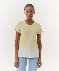 Tulip/ White Slub Jersey Schoolboy Crew Neck Tee | Women's Cotton Short Sleeve Tee by ATM Anthony Thomas Melillo