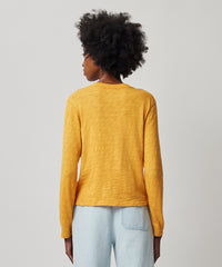 Tuscan Sun Slub Jersey Long Sleeve Crop Tee | Women's Cotton Short Sleeve Tee by ATM Anthony Thomas Melillo
