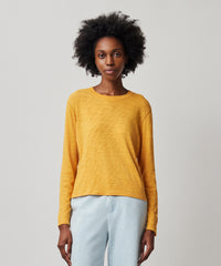 Tuscan Sun Slub Jersey Long Sleeve Crop Tee | Women's Cotton Short Sleeve Tee by ATM Anthony Thomas Melillo