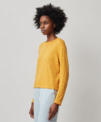 Tuscan Sun Slub Jersey Long Sleeve Crop Tee | Women's Cotton Short Sleeve Tee by ATM Anthony Thomas Melillo