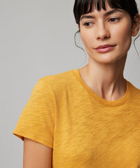 Tuscan Sun Slub Jersey Schoolboy Short Sleeve Crew Neck Tee | Women's Cotton Short Sleeve Tee by ATM Anthony Thomas Melillo