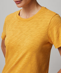 Tuscan Sun Slub Jersey Schoolboy Short Sleeve Crew Neck Tee | Women's Cotton Short Sleeve Tee by ATM Anthony Thomas Melillo