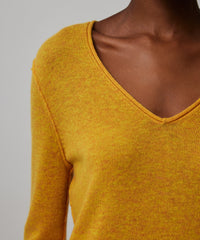 Tuscan Sun Wool Cashmere Long Sleeve V-Neck Sweater | Women's Sweater by ATM Anthony Thomas Melillo