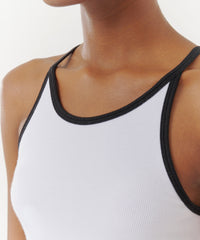 White/ Black Modal Rib Tank | Women's Tank by ATM Anthony Thomas Melillo