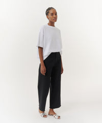 White Compact Jersey Short Sleeve Oversized Tee | Women's Cotton Short Sleeve Tee by ATM Anthony Thomas Melillo