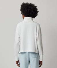 White Heavy Cotton Oversized Turtleneck | Women's Sweater by ATM Anthony Thomas Melillo