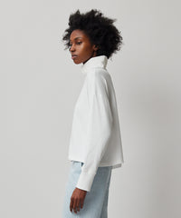 White Heavy Cotton Oversized Turtleneck | Women's Sweater by ATM Anthony Thomas Melillo
