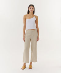 White Modal Rib One Shoulder Tank | Women's Tank by ATM Anthony Thomas Melillo