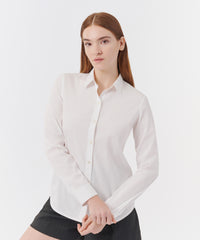 White Poplin Classic Slim Shirt | Women's Top by ATM Anthony Thomas Melillo