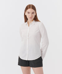 White Poplin Classic Slim Shirt | Women's Top by ATM Anthony Thomas Melillo