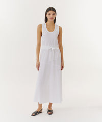 White High Twist Jersey Tank Dress | Women's Dress by ATM Anthony Thomas Melillo