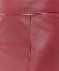 Wine Leather Flare Midi Skirt | Women's Dress by ATM Anthony Thomas Melillo