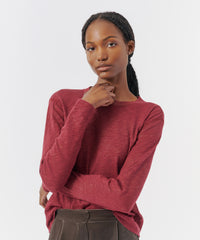 Wine Slub Jersey Long Sleeve Crop Tee | Women's Top by ATM Anthony Thomas Melillo