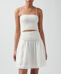 Almond Linen Smocked Tube Top | Women's Top by ATM Anthony Thomas Melillo