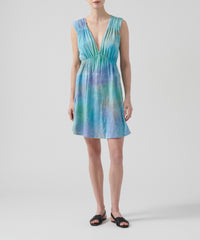 Amalfi Combo Slub Jersey V-Neck Dress | Women's Dress by ATM Anthony Thomas Melillo