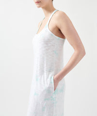 Aqua Cloud Combo Slub Jersey Trapeze Tank Midi Dress | Women's Dress by ATM Anthony Thomas Melillo