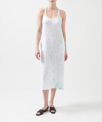 Aqua Cloud Combo Slub Jersey Trapeze Tank Midi Dress | Women's Dress by ATM Anthony Thomas Melillo