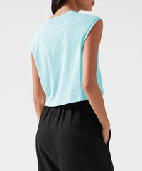 Aqua Mist Classic Jersey Sleeveless Crop Boy Tee | Women's Tank by ATM Anthony Thomas Melillo