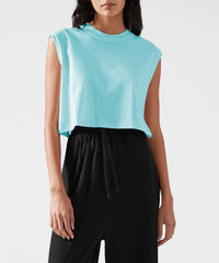 Aqua Mist Classic Jersey Sleeveless Crop Boy Tee | Women's Tank by ATM Anthony Thomas Melillo