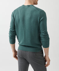 Aspen Green Recycled Cashmere Exposed Seam Crew Neck Sweater | Men's Sweater by ATM Anthony Thomas Melillo