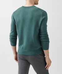 Aspen Green Recycled Cashmere Exposed Seam V-Neck Sweater | Men's Sweater by ATM Anthony Thomas Melillo