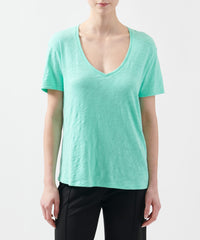Bali Slub Jersey Boyfriend V-Neck Tee | Women's Cotton Short Sleeve Tee by ATM Anthony Thomas Melillo