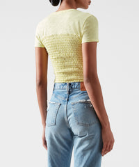 Banana Slub Jersey Smocked Tee - Women's Short Sleeve Tee by ATM Anthony Thomas Melillo