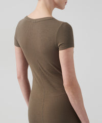 Bark Modal Rib Crew Neck Dress | Women's Casual Dress by ATM Anthony Thomas Melillo