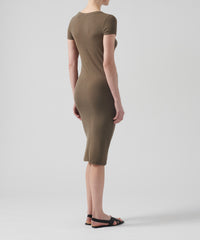 Bark Modal Rib Crew Neck Dress | Women's Casual Dress by ATM Anthony Thomas Melillo